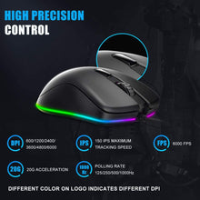 Load image into Gallery viewer, DAREU Wired Gaming Mice 6000 DPI Adjustable RGB Backlit Gaming Mice EM908