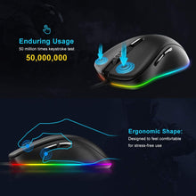 Load image into Gallery viewer, DAREU Wired Gaming Mice 6000 DPI Adjustable RGB Backlit Gaming Mice EM908